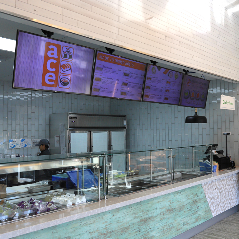 Ace sushi location in the campus center.